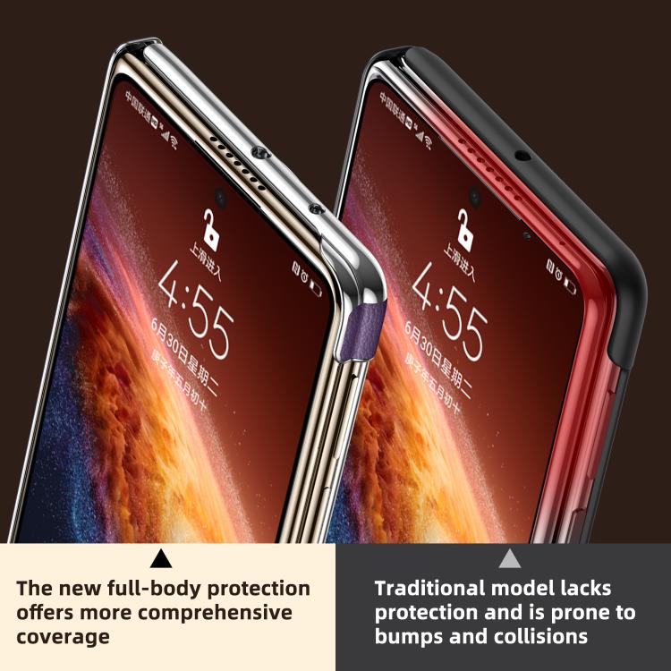 For Honor Magic V6 SULADA Dual Axis Lens Full Coverage Vegan Leather Magnetic Phone Case