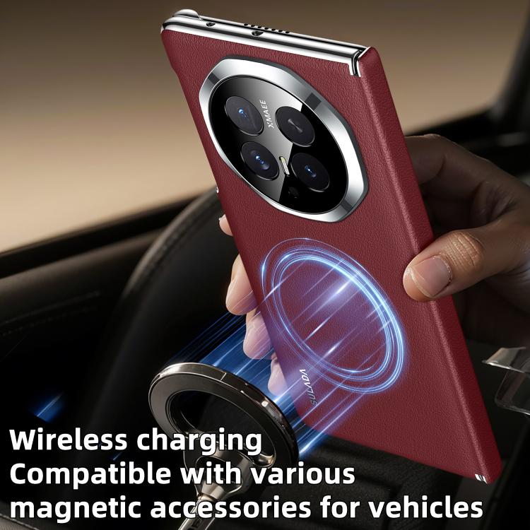For Honor Magic V6 SULADA Dual Axis Lens Full Coverage Vegan Leather Magnetic Phone Case