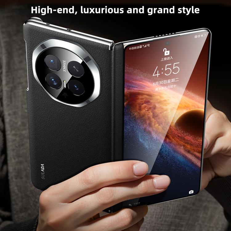 For Honor Magic V6 SULADA Dual Axis Lens Full Coverage Vegan Leather Magnetic Phone Case