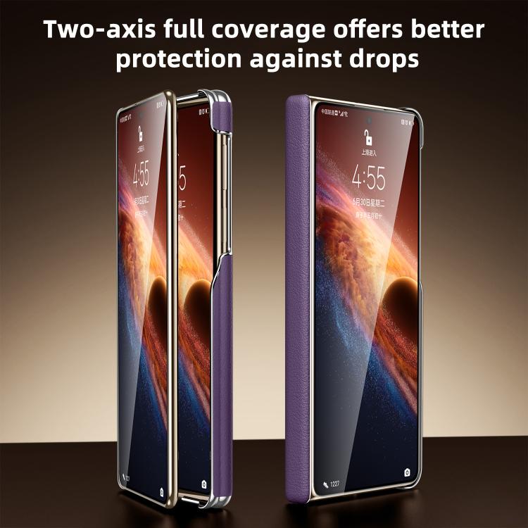 For Honor Magic V6 SULADA Dual Axis Lens Full Coverage Vegan Leather Magnetic Phone Case