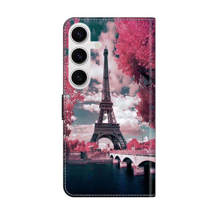 For Samsung Galaxy S23 5G Crystal-Like Painted Vegan Leather Phone Case
