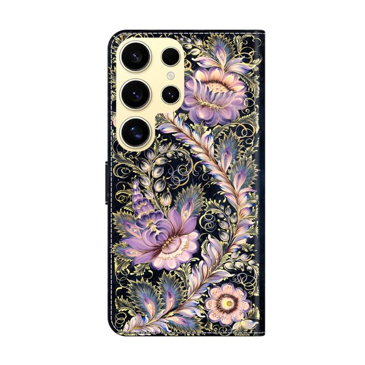 For Samsung Galaxy S24 Ultra 5G Crystal-Like Painted Vegan Leather Phone Case