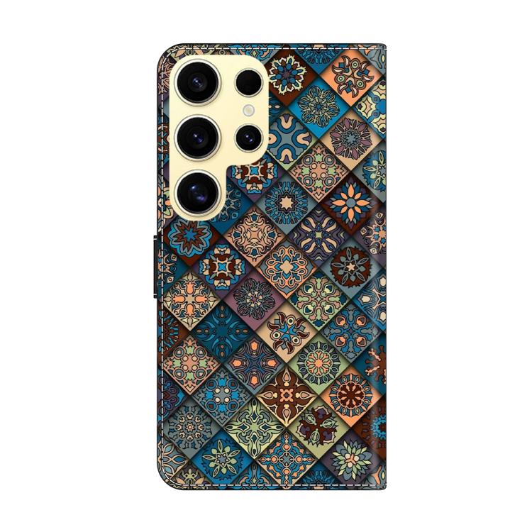 For Samsung Galaxy S24 Ultra 5G Crystal-Like Painted Vegan Leather Phone Case