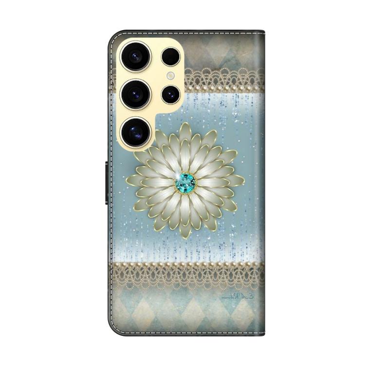 For Samsung Galaxy S24 Ultra 5G Crystal-Like Painted Vegan Leather Phone Case