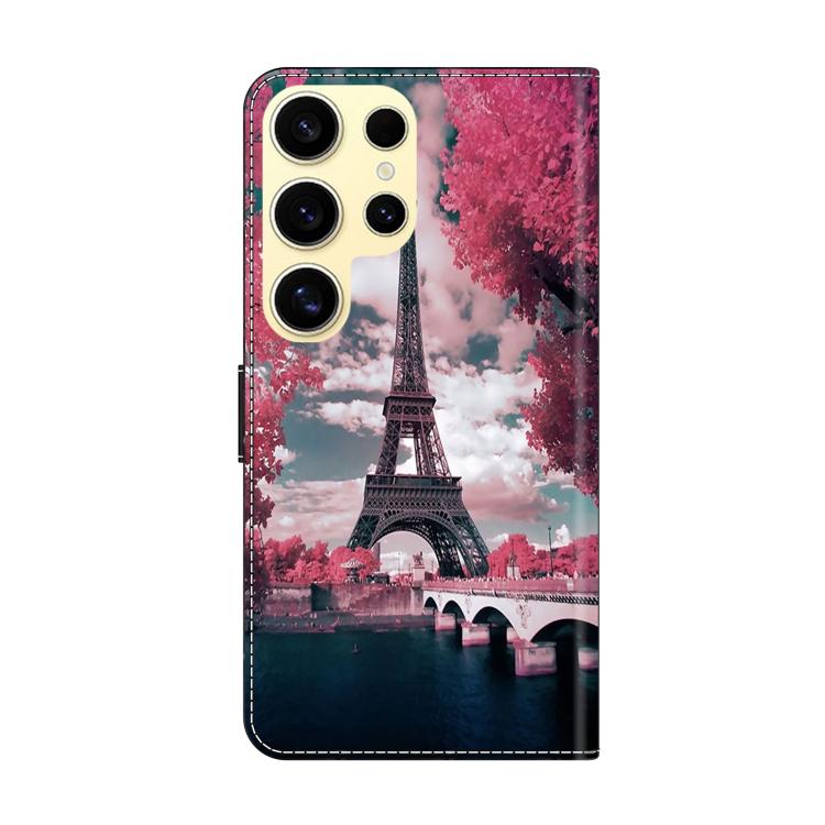 For Samsung Galaxy S24 Ultra 5G Crystal-Like Painted Vegan Leather Phone Case