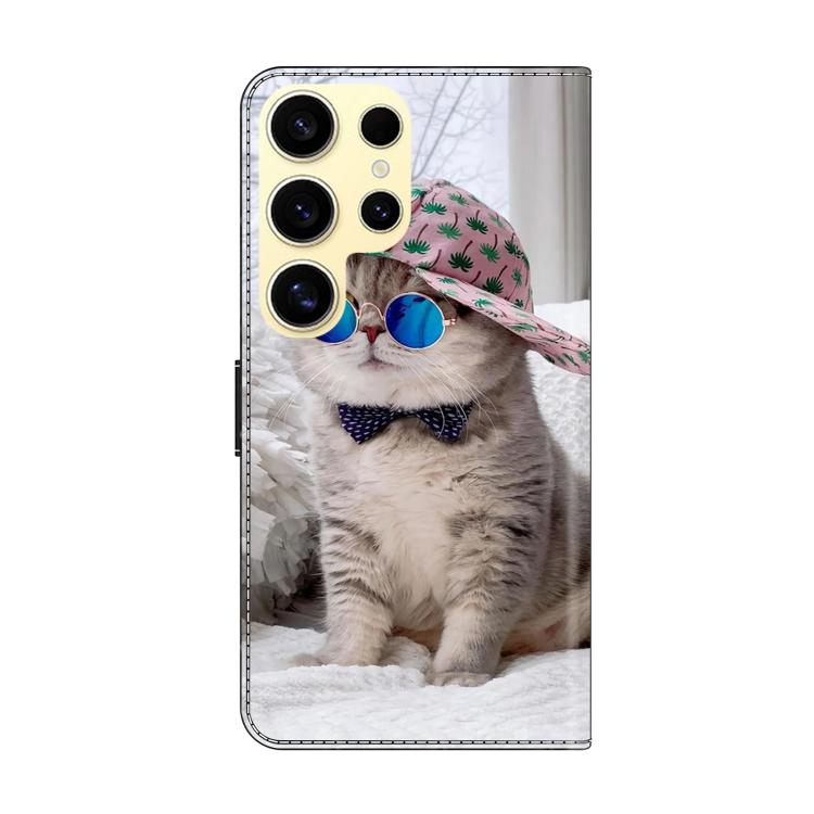 For Samsung Galaxy S24 Ultra 5G Crystal-Like Painted Vegan Leather Phone Case