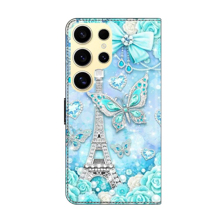 For Samsung Galaxy S24 Ultra 5G Crystal-Like Painted Vegan Leather Phone Case