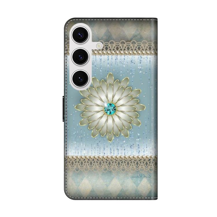 For Samsung Galaxy S25 FE 5G Crystal-Like Painted Vegan Leather Phone Case