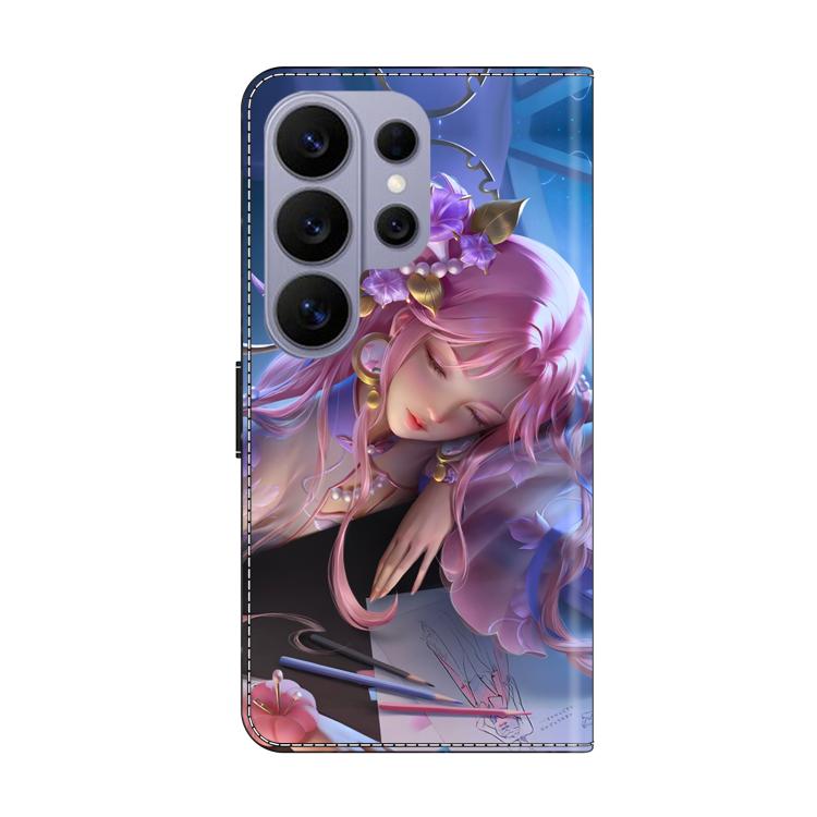 For Samsung Galaxy S26 Ultra 5G Crystal-Like Painted Vegan Leather Phone Case