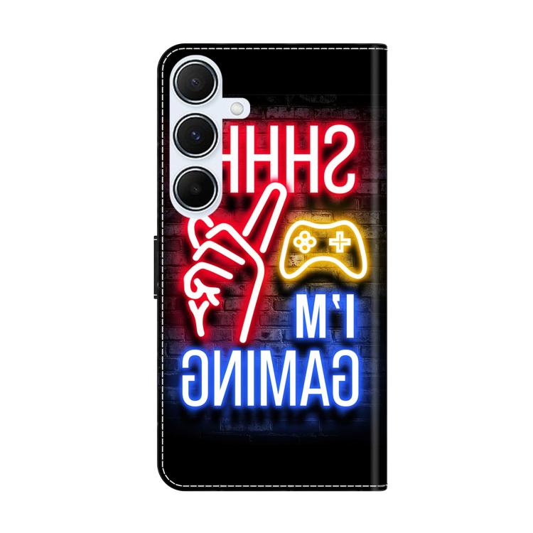 For Samsung Galaxy A25 5G Crystal-Like Painted Vegan Leather Phone Case
