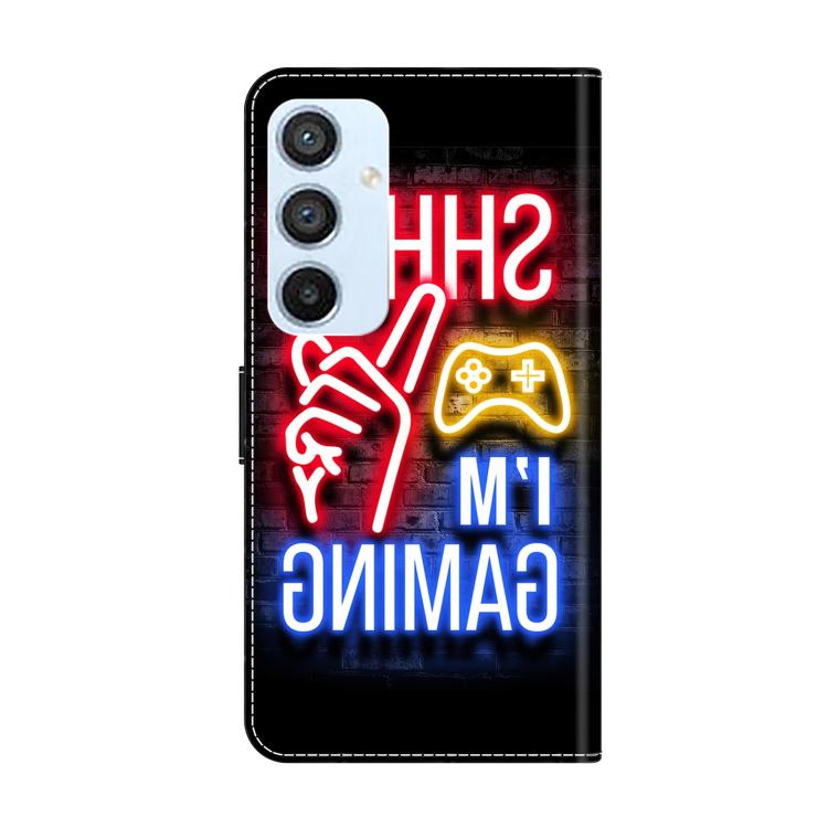 For Samsung Galaxy A54 5G Crystal-Like Painted Vegan Leather Phone Case