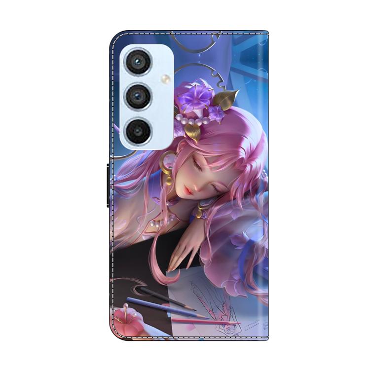 For Samsung Galaxy A54 5G Crystal-Like Painted Vegan Leather Phone Case