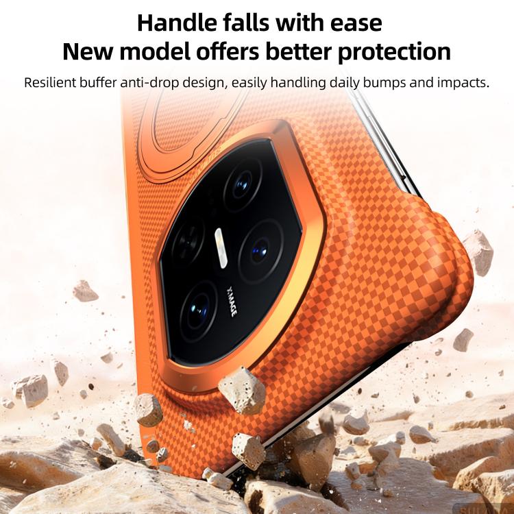 For Huawei Mate X7 SULADA Kevlar Grid Patterned Skin Feel Rotation Magnetic Holder Phone Case