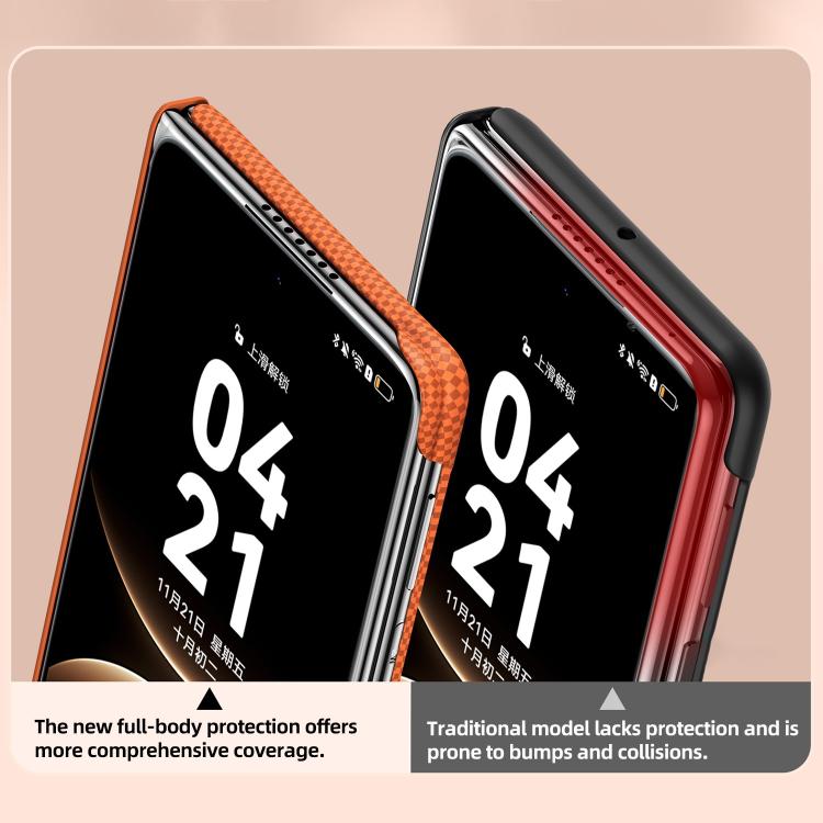 For Huawei Mate X7 SULADA Kevlar Grid Patterned Skin Feel Rotation Magnetic Holder Phone Case