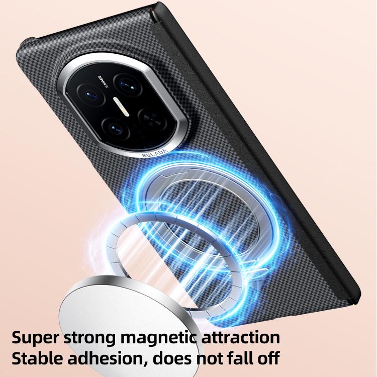 For Huawei Mate X6 SULADA Kevlar Grid Patterned Skin Feel Rotation Magnetic Holder Phone Case