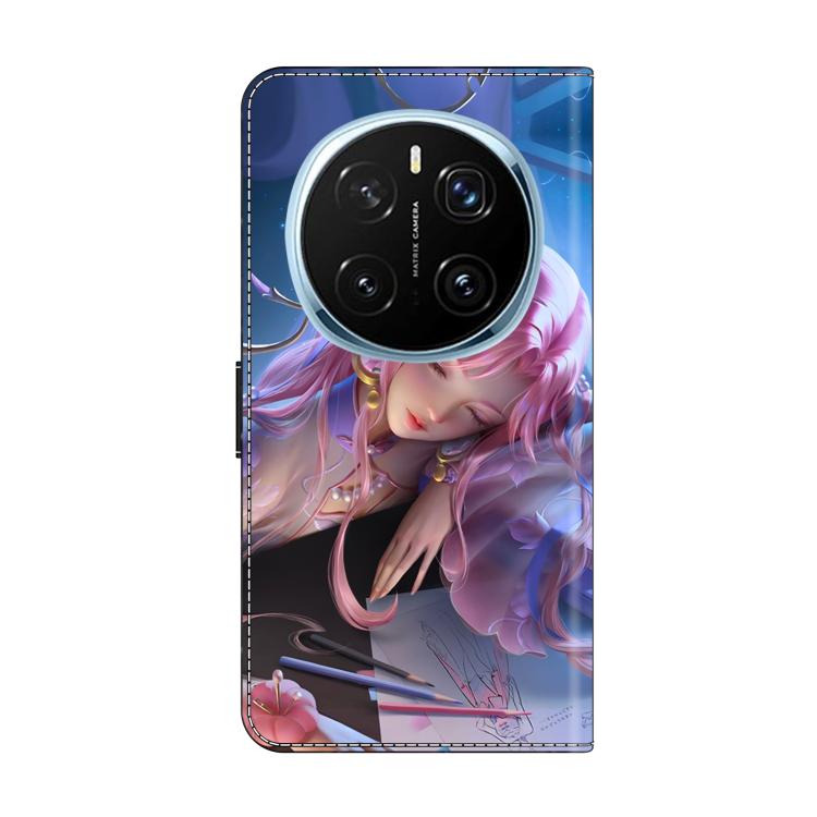 For Honor Magic7 Pro Crystal-Like Painted Vegan Leather Phone Case