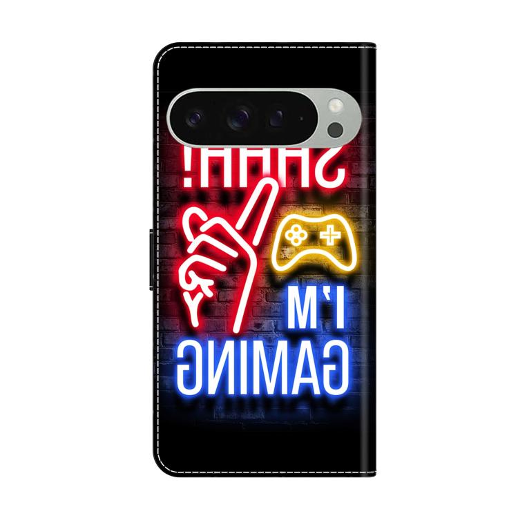 For Google Pixel 9 Pro Crystal-Like Painted Vegan Leather Phone Case