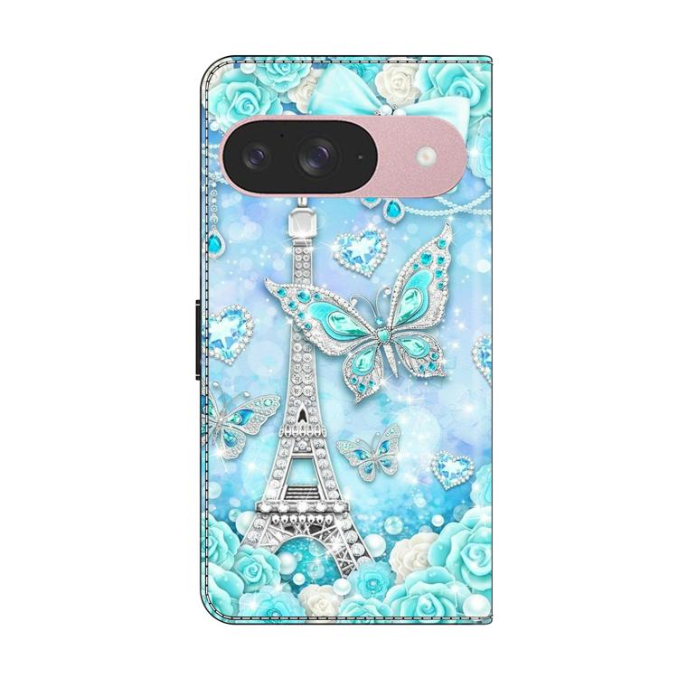 For Google Pixel 9 Crystal-Like Painted Vegan Leather Phone Case