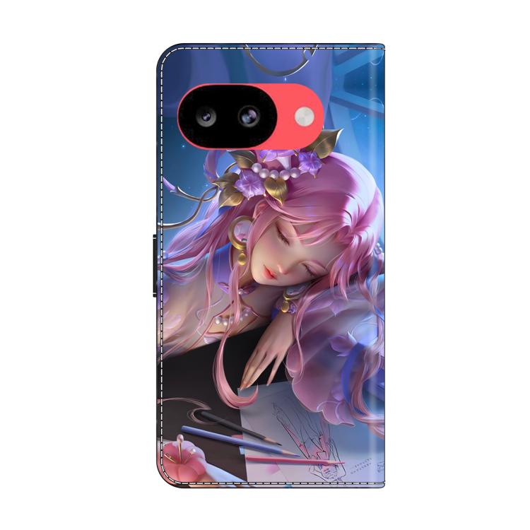 For Google Pixel 10a Crystal-Like Painted Vegan Leather Phone Case