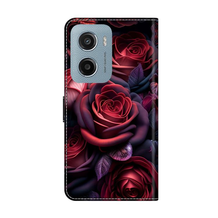For Motorola Moto E15 / G15 / G05 Crystal-Like Painted Vegan Leather Phone Case