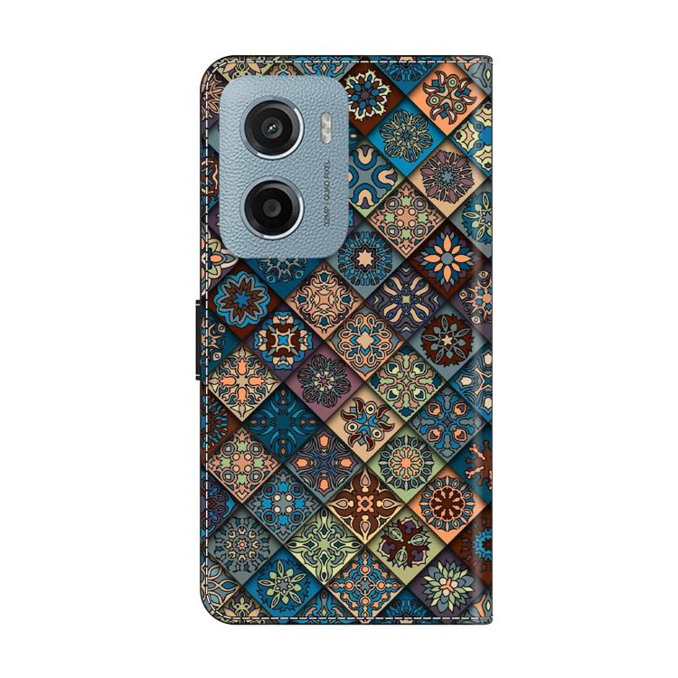 For Motorola Moto E15 / G15 / G05 Crystal-Like Painted Vegan Leather Phone Case
