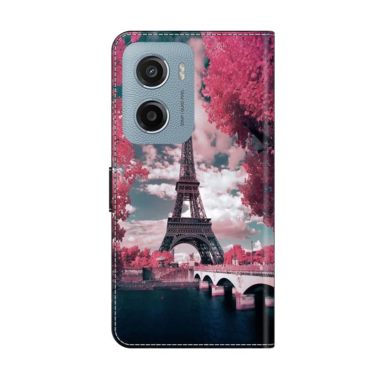 For Motorola Moto E15 / G15 / G05 Crystal-Like Painted Vegan Leather Phone Case