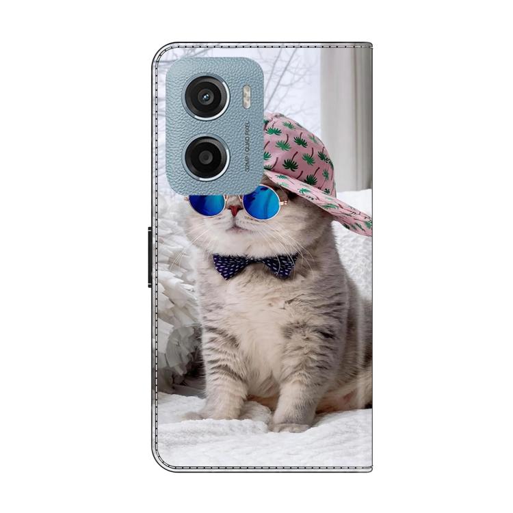 For Motorola Moto E15 / G15 / G05 Crystal-Like Painted Vegan Leather Phone Case