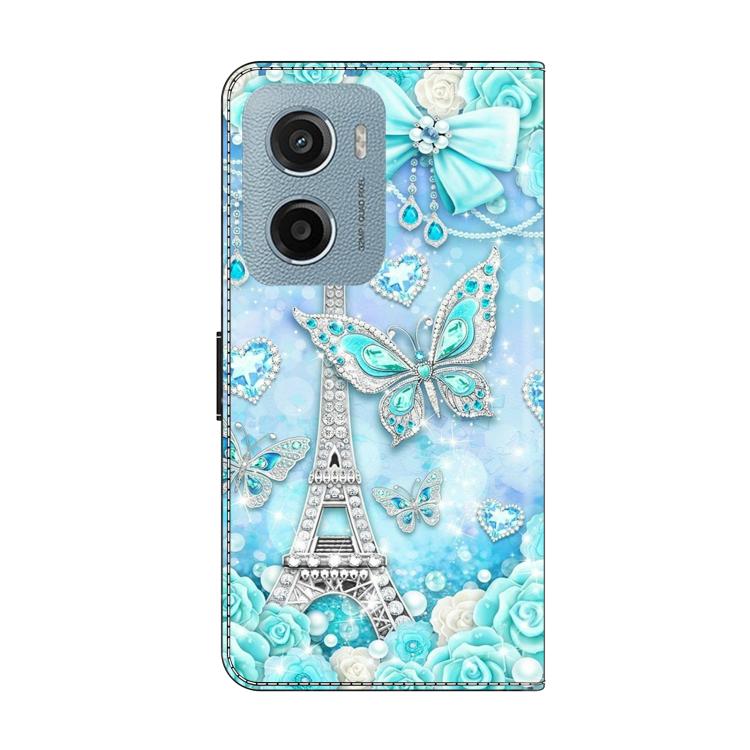 For Motorola Moto E15 / G15 / G05 Crystal-Like Painted Vegan Leather Phone Case