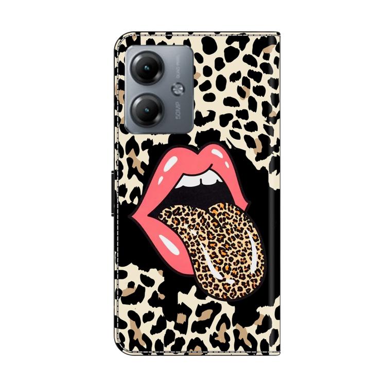 For Motorola Moto G14 Crystal-Like Painted Vegan Leather Phone Case