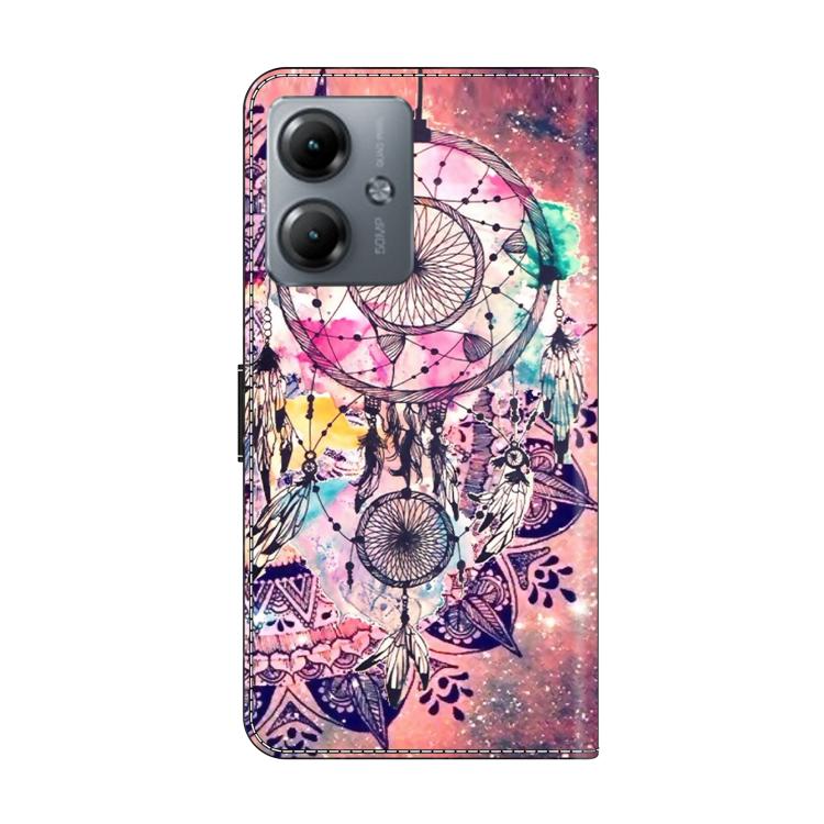 For Motorola Moto G14 Crystal-Like Painted Vegan Leather Phone Case