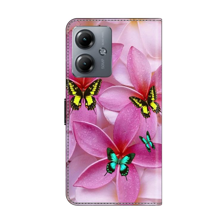 For Motorola Moto G14 Crystal-Like Painted Vegan Leather Phone Case