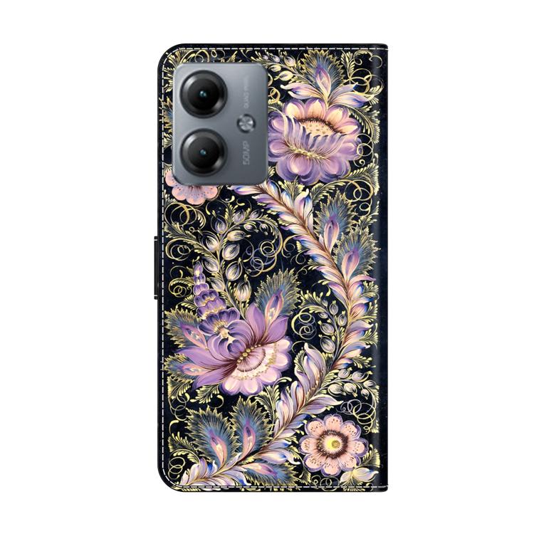 For Motorola Moto G14 Crystal-Like Painted Vegan Leather Phone Case
