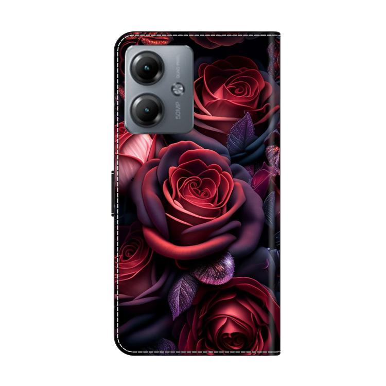 For Motorola Moto G14 Crystal-Like Painted Vegan Leather Phone Case