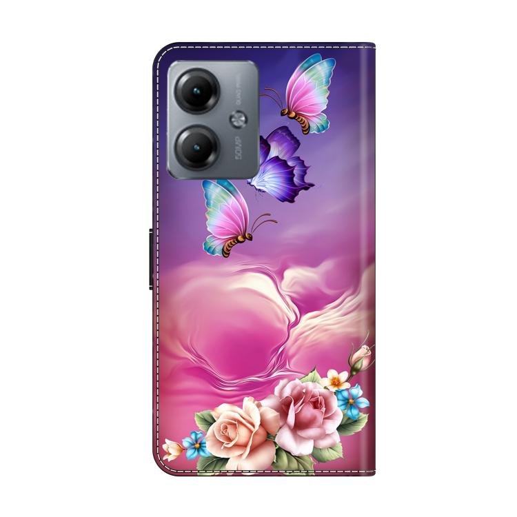 For Motorola Moto G14 Crystal-Like Painted Vegan Leather Phone Case