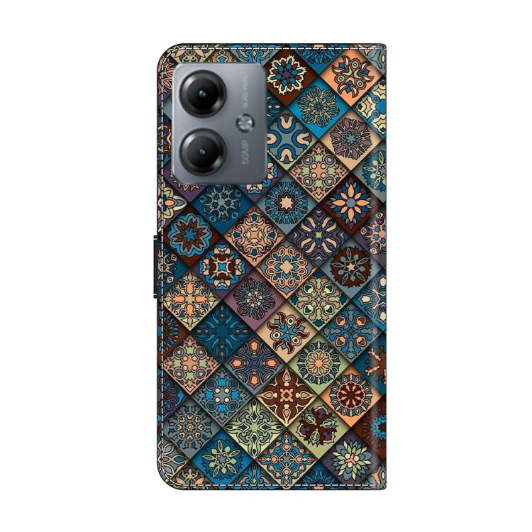 For Motorola Moto G14 Crystal-Like Painted Vegan Leather Phone Case