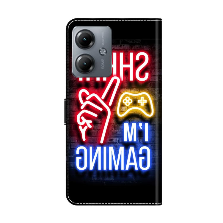 For Motorola Moto G14 Crystal-Like Painted Vegan Leather Phone Case