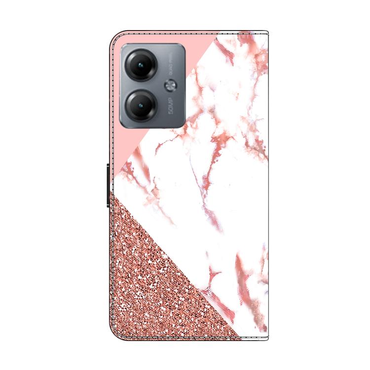 For Motorola Moto G14 Crystal-Like Painted Vegan Leather Phone Case