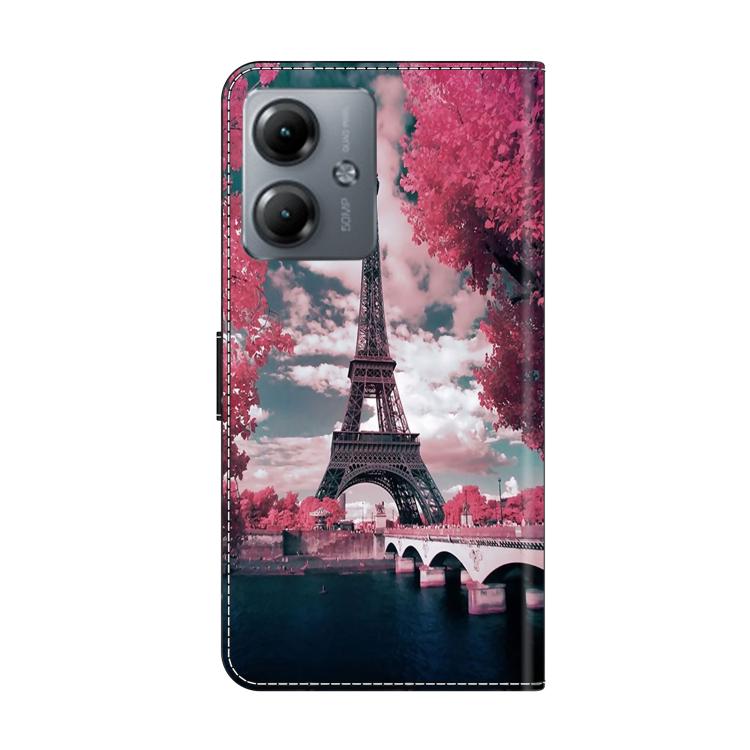 For Motorola Moto G14 Crystal-Like Painted Vegan Leather Phone Case