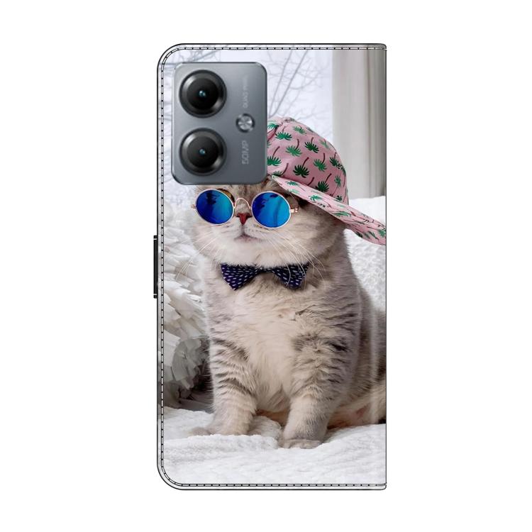 For Motorola Moto G14 Crystal-Like Painted Vegan Leather Phone Case