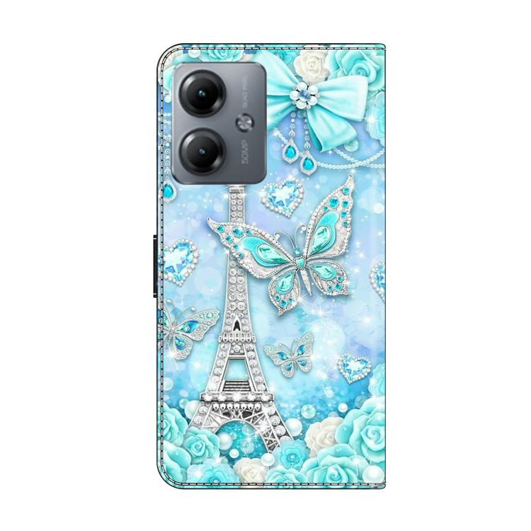 For Motorola Moto G14 Crystal-Like Painted Vegan Leather Phone Case