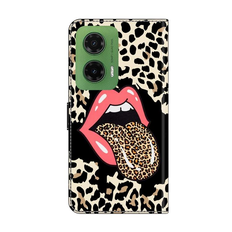 For Motorola Moto G35 Crystal-Like Painted Vegan Leather Phone Case