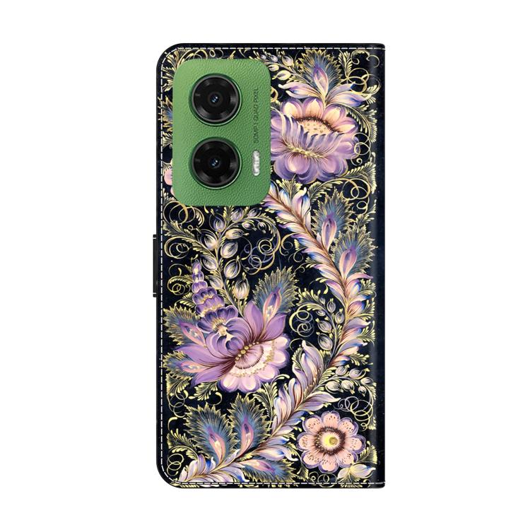 For Motorola Moto G35 Crystal-Like Painted Vegan Leather Phone Case
