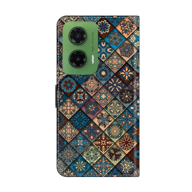 For Motorola Moto G35 Crystal-Like Painted Vegan Leather Phone Case