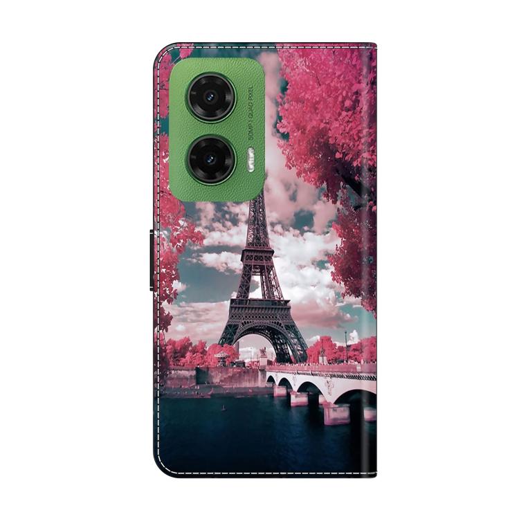 For Motorola Moto G35 Crystal-Like Painted Vegan Leather Phone Case