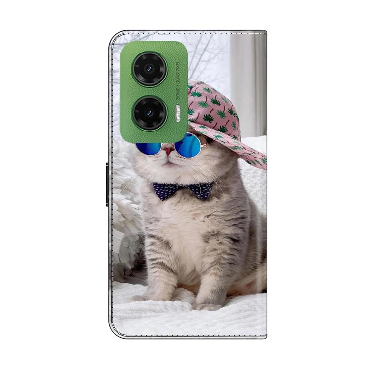 For Motorola Moto G35 Crystal-Like Painted Vegan Leather Phone Case