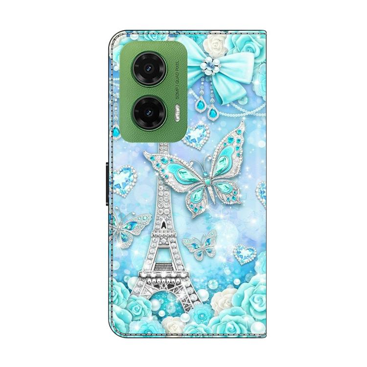 For Motorola Moto G35 Crystal-Like Painted Vegan Leather Phone Case
