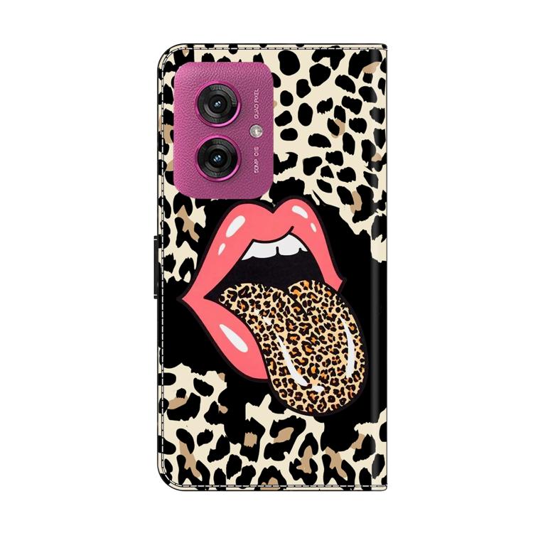 For Motorola Moto G55 Crystal-Like Painted Vegan Leather Phone Case