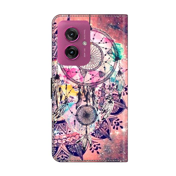 For Motorola Moto G55 Crystal-Like Painted Vegan Leather Phone Case