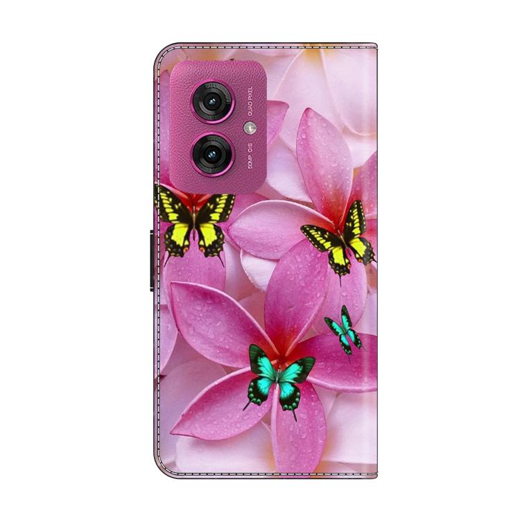 For Motorola Moto G55 Crystal-Like Painted Vegan Leather Phone Case