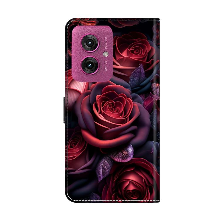 For Motorola Moto G55 Crystal-Like Painted Vegan Leather Phone Case